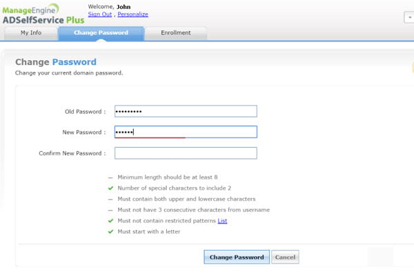 active directory password management